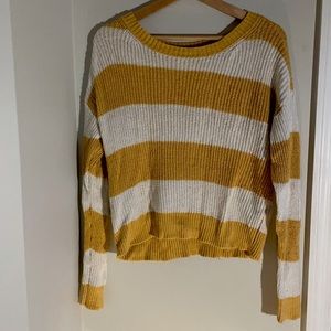 Yellow and white striped, American Eagle sweater